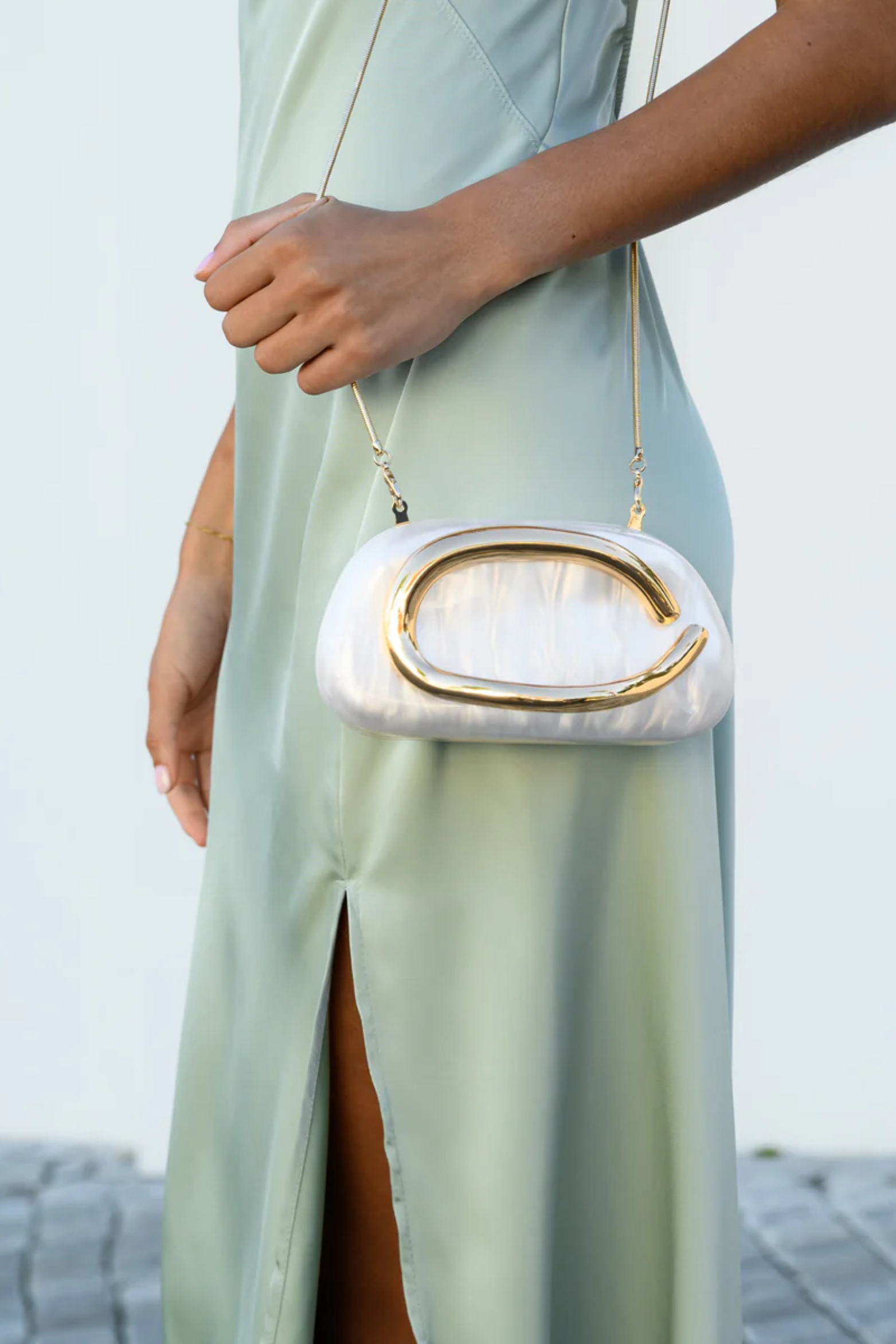 Clutch Metal Handle Bag