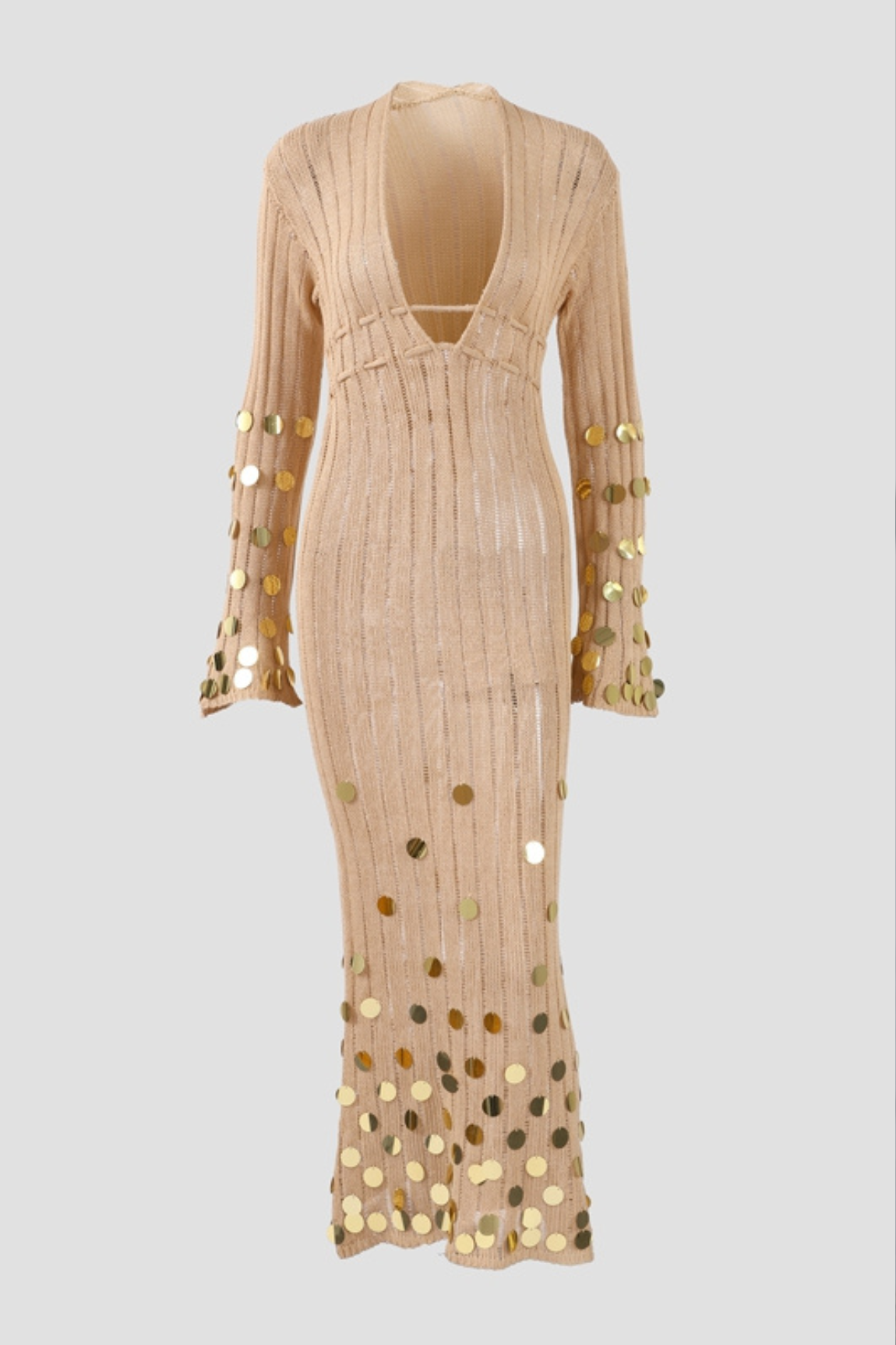 Dolly Gold Knit Maxi Dress