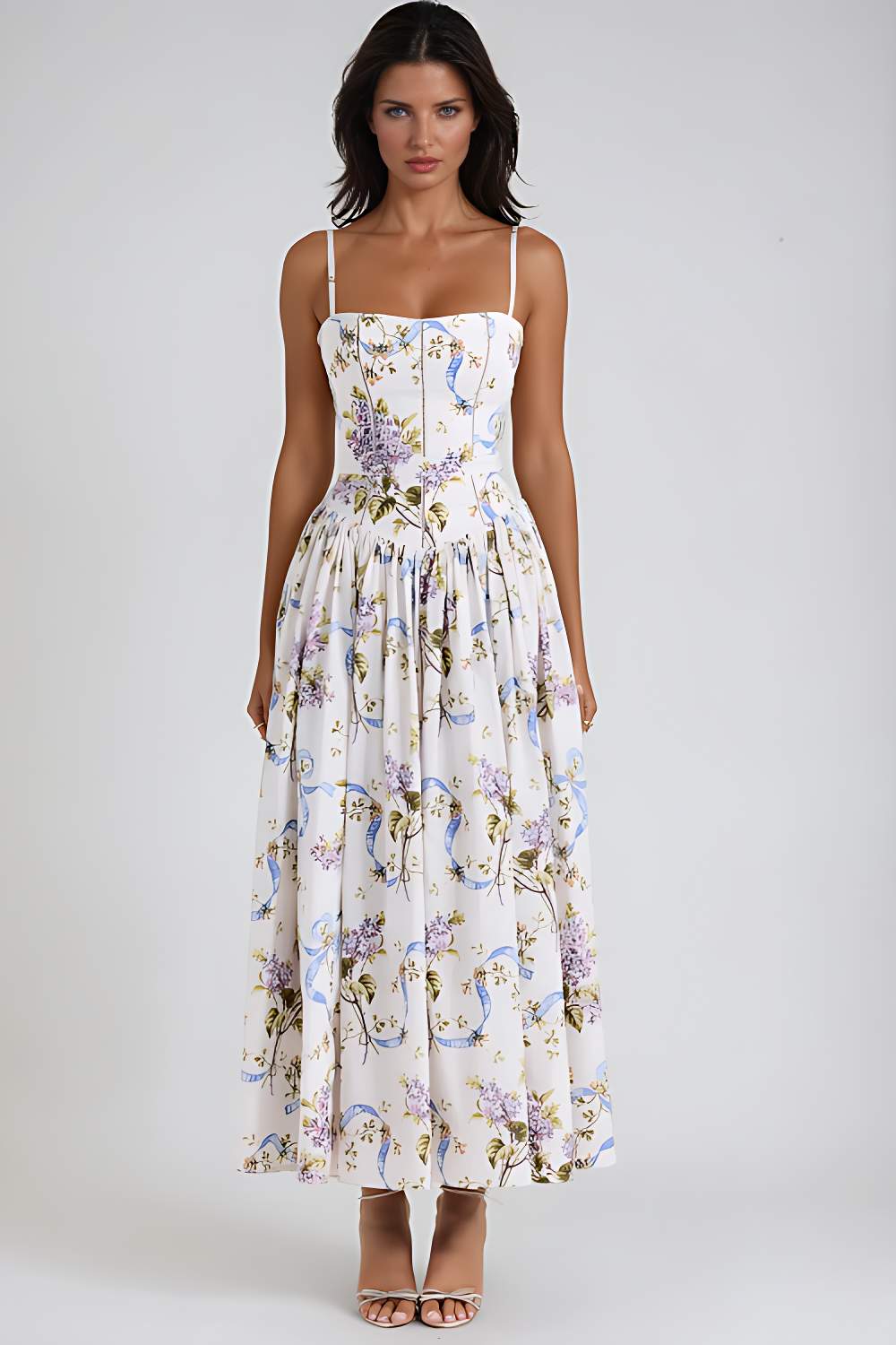 Seraphina Midi Dress - Off-White Floral