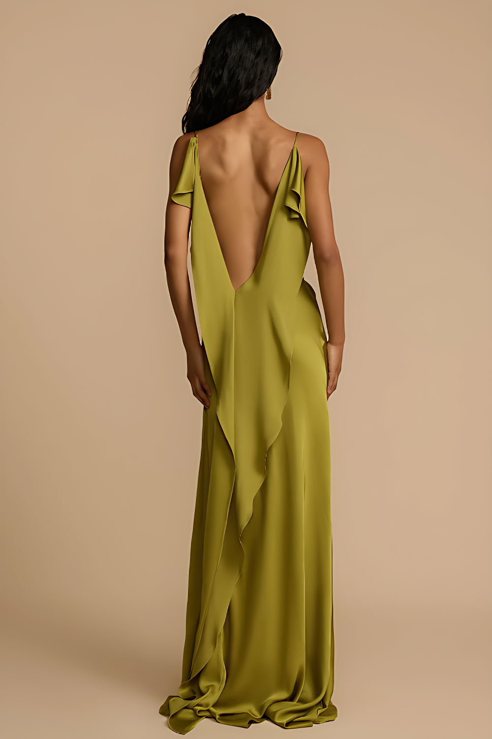 Sexy Elegant Satin Side High Slit Maxi Dress