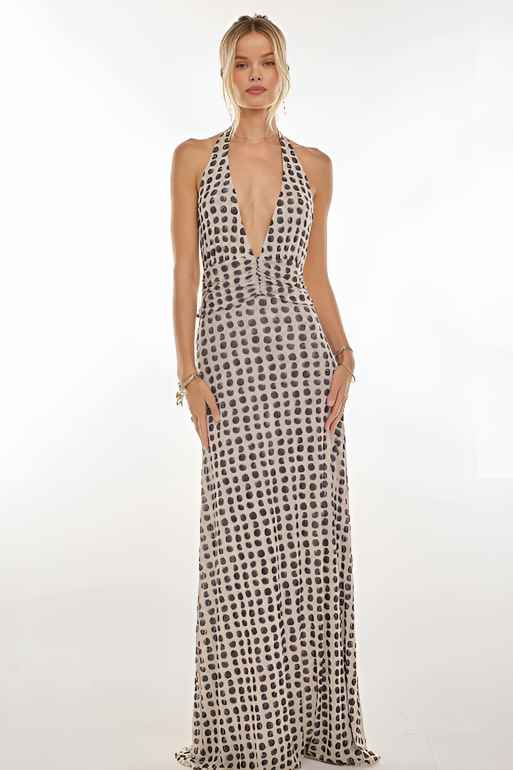 Camoni Polka Dot Diary Maxi Dress