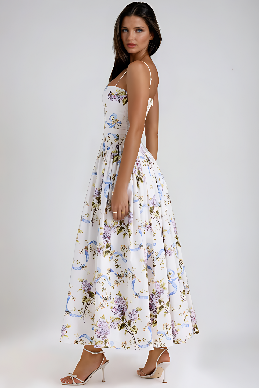 Seraphina Midi Dress - Off-White Floral