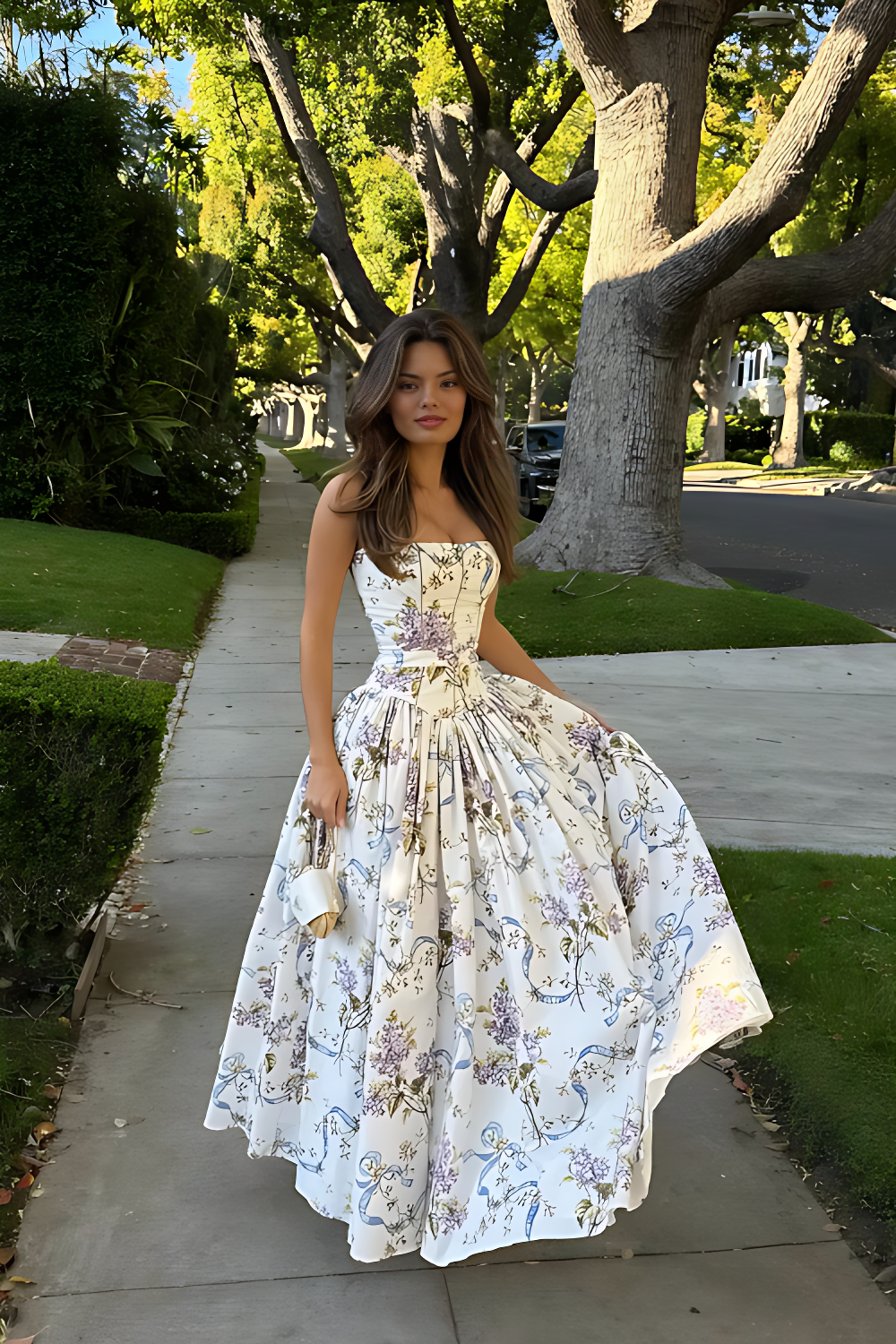 Seraphina Midi Dress - Off-White Floral