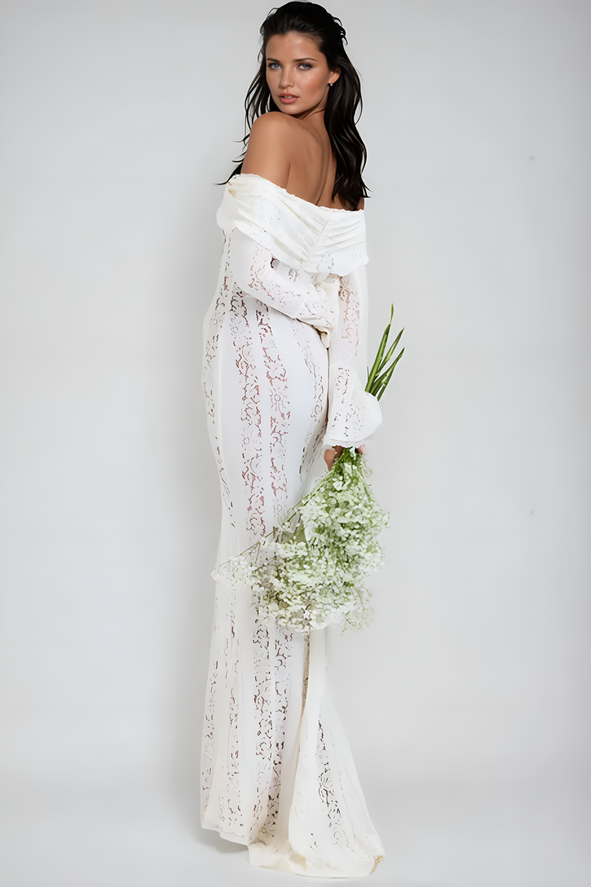 Lace Off-Shoulder Maxi Dress