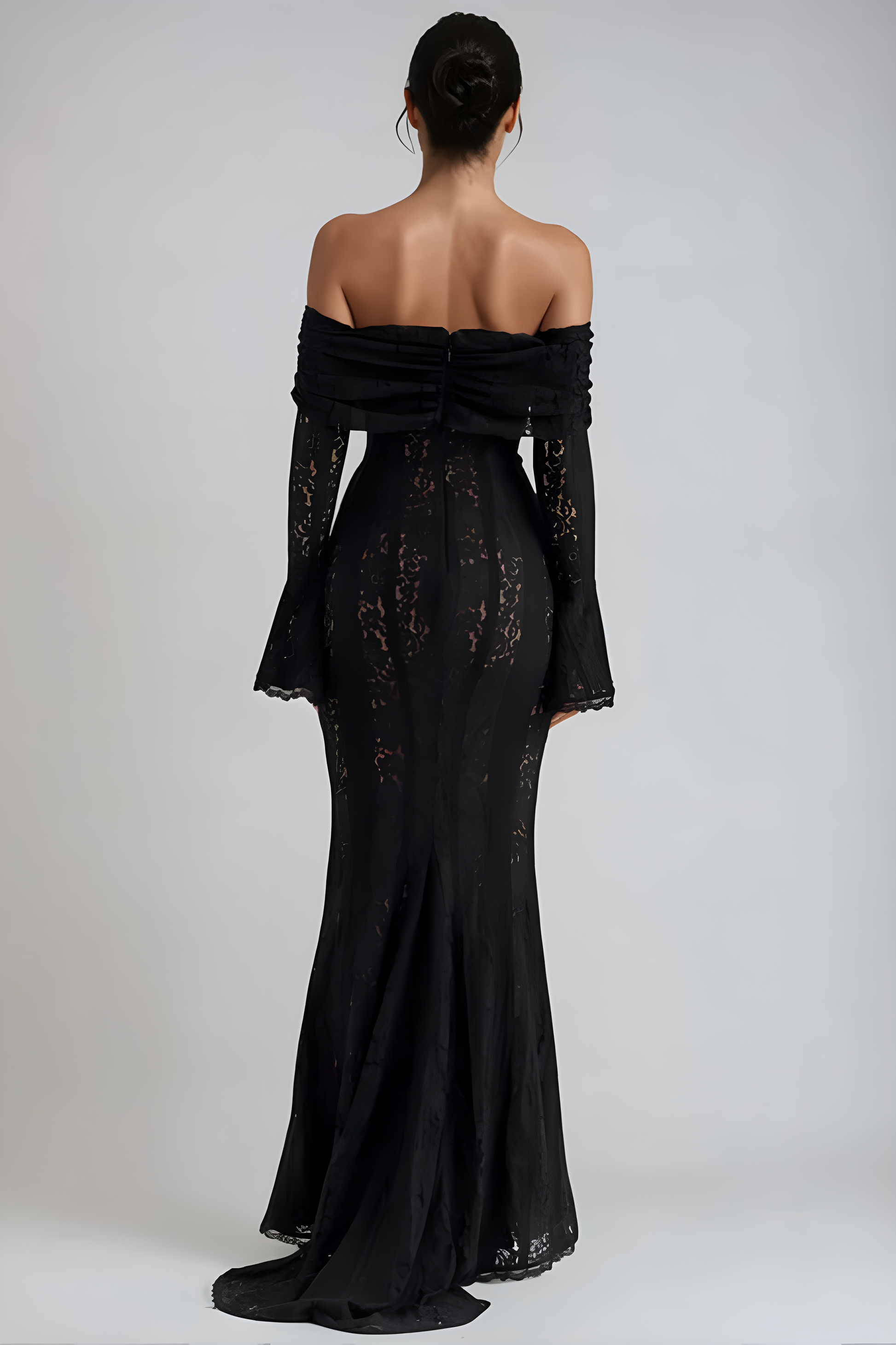 Lace Off-Shoulder Maxi Dress