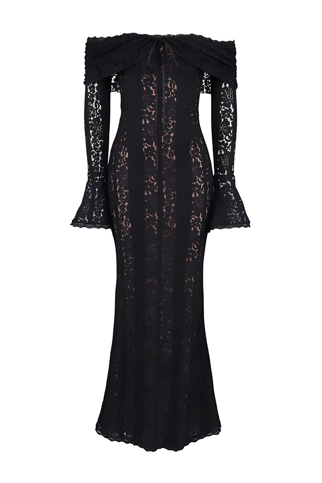 Lace Off-Shoulder Maxi Dress