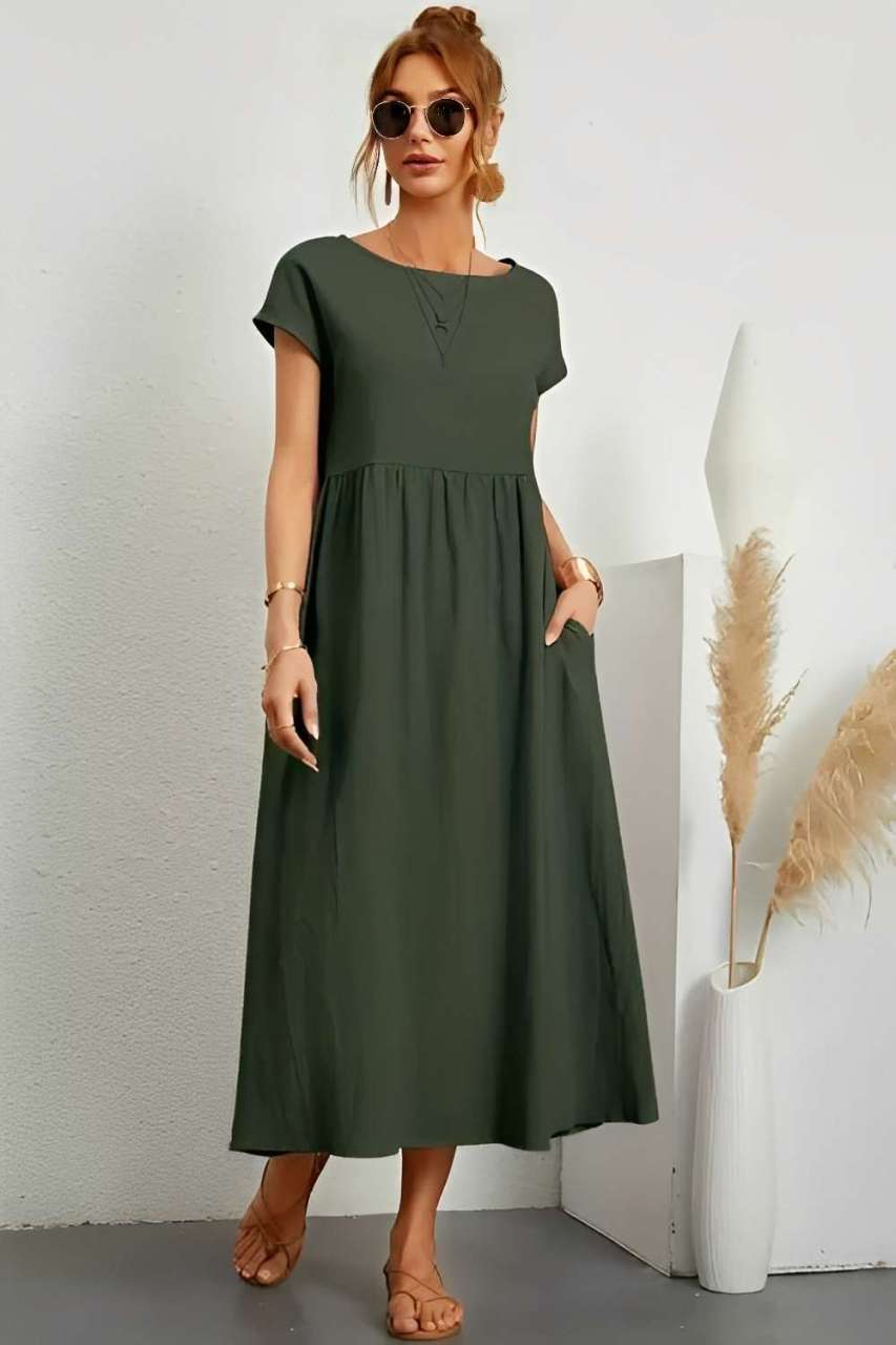 Relaxed Midi Dress with Pockets